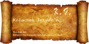 Kolacsek István névjegykártya